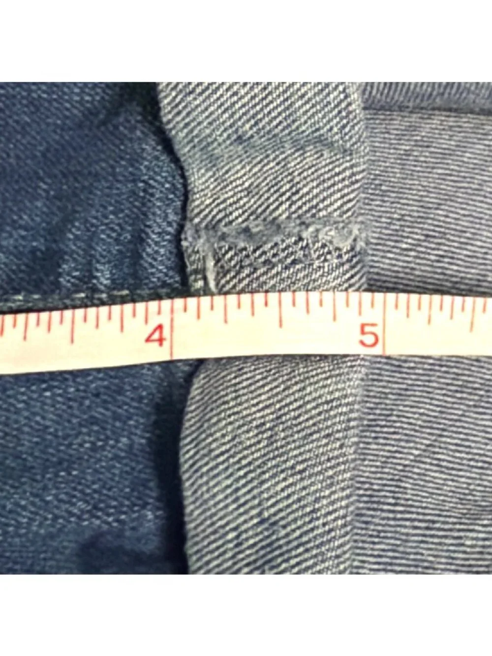 Denim Blue Distressed High-Waisted Shorts With Cuffed Hem Size 16 By D.Jeans - Picture 6 of 6